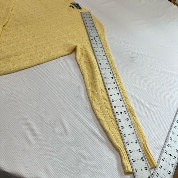 Polo By Ralph Lauren VTG 100% Cashmere Yellow Sweater Size Medium - Picture 4 of 7